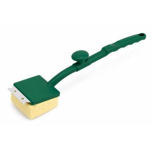 3-in-1 Grill Cleaning Brush with Scraper & Sponge Long Handle BBQ Grill Cleaner Non Scratch