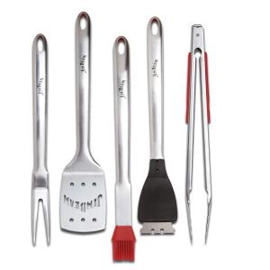5 Piece Stainless Steel BBQ Tool Set with Long Handles