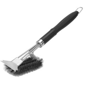 Twisted Wire Grill Brush with Scraper Long Handle BBQ Heavy Duty Cleaner