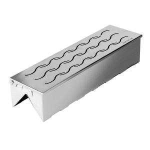 Double V-shape BBQ Smoke Box with Hinged Lid